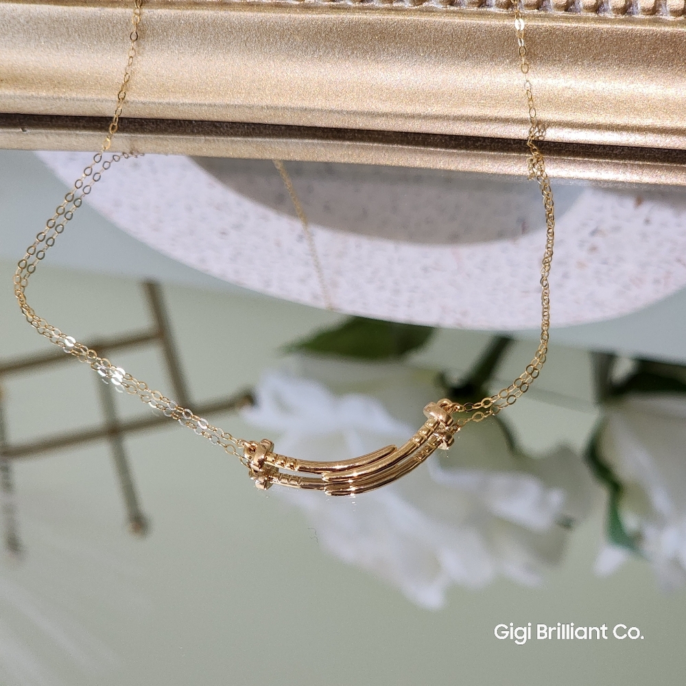 18K Double Nail Necklace